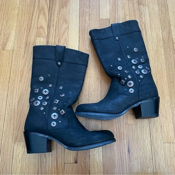 Black Studded Women's Boots - Picture 9 of 9